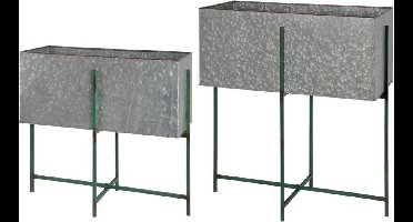 Esschert Design Plantenbakken 62/47 Cm Staal Zilver 2 Stuks