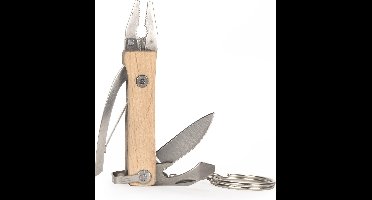 Kikkerland Sleutelhanger - Mini tang - Multitool - Bevat een flesopener / schroevendraaier / mes - Cadeau voor man