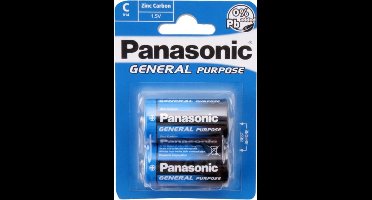 Panasonic | C2 batterijen |  2 Stuks in verpakking | R14 1.5V