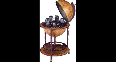 Brulo Wereldbol Globebar barglobe Frobisher Wijnrek - ⌀ 45 cm - 4 flessen