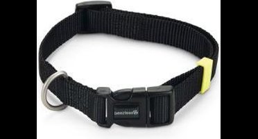 Beeztees nylon halsband Uni zwart 35 - 50 cm x 20 mm