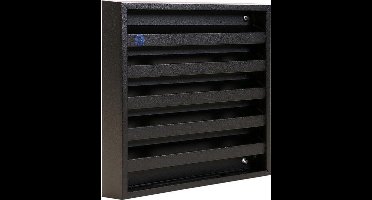 OPBOUWMUURROOSTER MET GAAS 431 (165X165) RAL 9005 ZWART