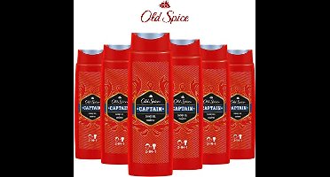 Old Spice Captain 2-in-1 Shower Gel en Shampoo - 6 x 250 ml - Voordeelverpakking