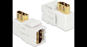 HDMI haaks (90° boven) Keystone module | HDMI2.0 (4K 60Hz + HDR) | wit