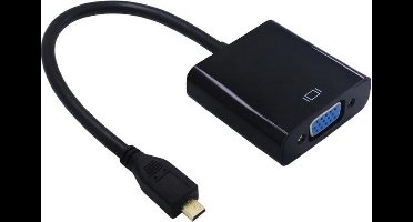 Micro HDMI naar VGA + 3,5mm Jack & Micro USB adapter / zwart - 0,15 meter