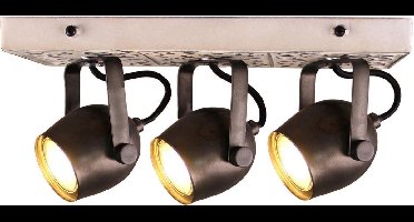 BRILLIANT lamp Lapas spot beam 3flg. zwart staal / wit | 3x PAR51, GU10, 35W, geschikt voor reflectorlampen niet inbegrepen | Hoofden draaibaar | Geschikt voor LED-lampen