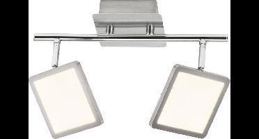 BRILLIANT lamp Uranus LED spot buis 2-bladig ijzer / wit | 2x 5W LED geïntegreerd (SMD), (500lm, 3000K) | Schaal A ++ tot E | Hoofden draaien