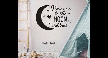 Love You To The Moon And Back Muursticker Behang Quotes Modern Home Decor Decoratief Vinyl Verwijderbare Kamer decoratie