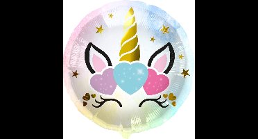 Folat - Folieballon Eenhoorn Hartjes - 45 cm