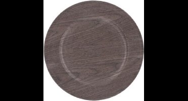 Kerst onderbord houtlook - 33 cm - Set van 2 - Verschillende kleuren