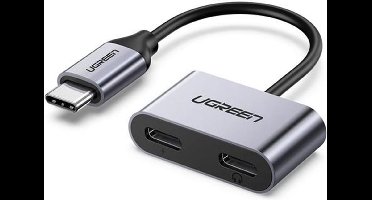 UGREEN USB-C naar Dual USB-C Headset Splitter Adapter Grijs