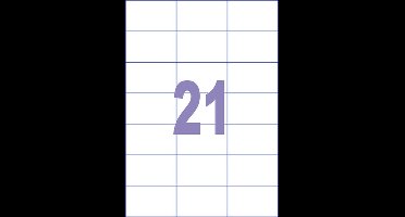 Kangaro etiketten - universeel - inkjet/laser/kopieer - 70x42,3mm - 25 vel - 21 stickers per vel - K-7042-25