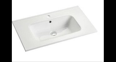 Go by Van Marcke meubelwastafel 80x46x1.7cm 1 geïntegreerde wasbak 1 kraangat Porselein wit glans