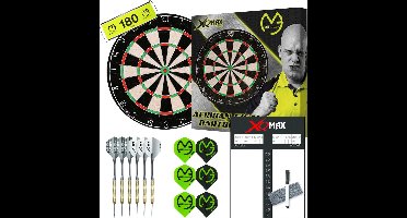 Michael van Gerwen complete starter set - dartbord - 2 sets dartpijlen - scorebord met een stift