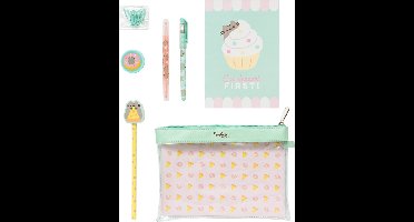 Pusheen Schrijfset Foodie Junior Groen/roze 7-delig