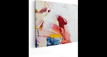 Artaza Canvas Schilderij Abstracte Kunst van Verf Kleuren - 100x80 - Groot - Foto Op Canvas - Canvas Print