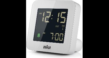 Braun BC09W-DCF - Wekker - Digitaal - Radiogestuurde tijdsaanduiding - Wit