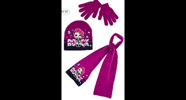 Lol Surprise Rock winterset - muts / sjaal / handschoenen - paars - maat 52 cm