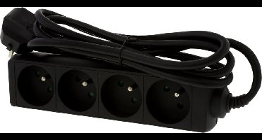 Q-Link stekkerdoos – 4–voudig – penaarde – H05VV–F – 3 x 1.5 mm² – 1.5 m – zwart