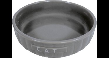Boon Kat - Kattendrinkschaal - Steen -  Ribbel - Taupe - B = 14CM- H = 4.2CM - 1ST