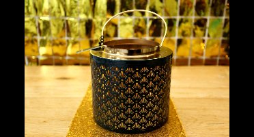 Windlicht Amira M blauwgroen