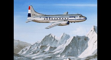Thijs Postma - TP Aviation Art - Poster - Convair 240 PH-TEB Boven De Alpen - 50x70cm
