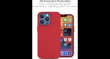 Hoesje Geschikt voor iPhone 13 Mini – Liquid siliconen backcover – Rood
