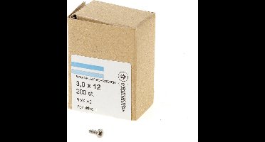 Hoenderdaal spaanderpl.schr.(a2)-pk 3.0 x 12 mm pozidrive RVS - doos à 200 stuks