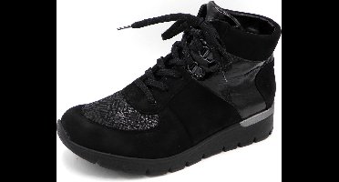 Waldläufer OrthoTritt Dames Veterboot - 626K82-300-001 Zwart/Combi - Wijdte K - Maat 5½ (38.5)