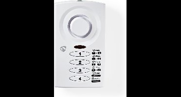 Nedis Deur- en raamalarm met sirene - Magnetische sensor / Toetsenbord - Batterij Gevoed - 3x AAA/LR03 - 85 dB - Wit