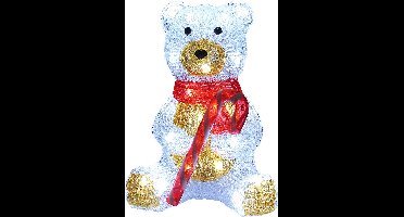 Deuba Kerstfiguur Teddy - LED Acryl 25cm Binnen Buiten – Wit Licht