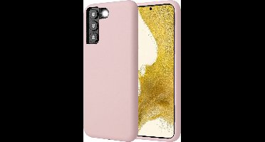 Hoesje geschikt voor Samsung Galaxy S22 Plus - Matte Back Cover Microvezel Siliconen Case Hoes Roze