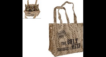 Tas "The only bagage I need"  stof 22x14x34cm