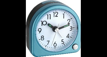 TFA Dostmann 60.1020.06 - Wekker - Analoog - Quartz - Alarm - Snooze - Achtergrondverlichting - Blauw