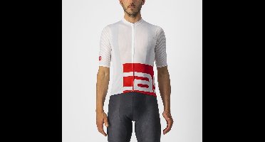 Castelli Fietsshirt Korte Mouwen Heren Wit Rood - DOWNTOWN JERSEY WHITE RED-2XL