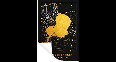 Muurstickers - Sticker Folie - Kaart - Plattegrond - Stadskaart - Braassemermeer - Goud - 20x30 cm - Plakfolie - Muurstickers Kinderkamer - Zelfklevend Behang - Zelfklevend behangpapier - Stickerfolie