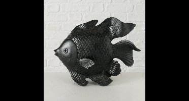 Vis - sier vis - Kunststof- Decoratie - Zwart - 33x26x14cm