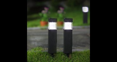 Solar tuinverlichting pad 'Condor' - Set van 2 - Buitenlamp - Priklamp op zonne-energie