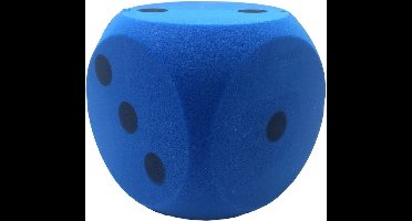 T&F Creations Grote dobbelsteen - blauw - 16 x 16 cm - foam - groot formaat - dobbelspel dobbelsteen