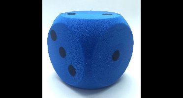 T&F Creations Grote dobbelsteen - 2x - blauw - 16 x 16 cm - foam - groot formaat - dobbelspel dobbelsteen