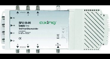 Axing SPU 56-05 Satelliet multiswitch Ingangen (satelliet): 5 (4 satelliet / 1 terrestrisch) Aantal gebruikers: 6 gesch