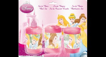 Disney Princess Bad set - Beker - Tandenborstelhouder - Zeepdispenser - Zeeppomp - Meisjes - Badkamer