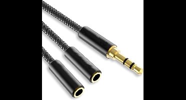 Audio Splitter - Samen Muziek Luisteren - Y-Splitter - Aux (Male) naar 2x Aux (Female)