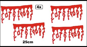 4x Hangdecoratie 3D Bloed 25cm - Horror Halloween Creepy Themafeest festival decoratie