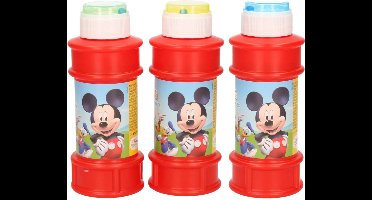 3x Disney Mickey Mouse bellenblaas flesjes met spelletje 175 ml voor kinderen - Uitdeelspeelgoed - Grabbelton speelgoed
