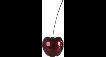 Sculptuur - Beeld - "Celebration" Kers - Rood - Decoratief Figuur - Fruit - Diameter 17 cm - H 42 cm