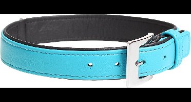 Duvoplus - Halsband Voor Dieren - Hond - Popular Leder Halsband 32-38cm/19mm Blauw - 1st