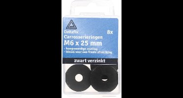 Deltafix Carrosserieringen M6 x 25 x 1.5 Zwart 8 stuks