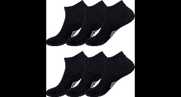 Umbro sneakersokken – enkelsokken – 6 paar – maat 35-40 – zwart – sokken dames en heren – unisex - Cadeau