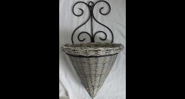 Van der Leeden Wandhanger rotan ijzer grijs